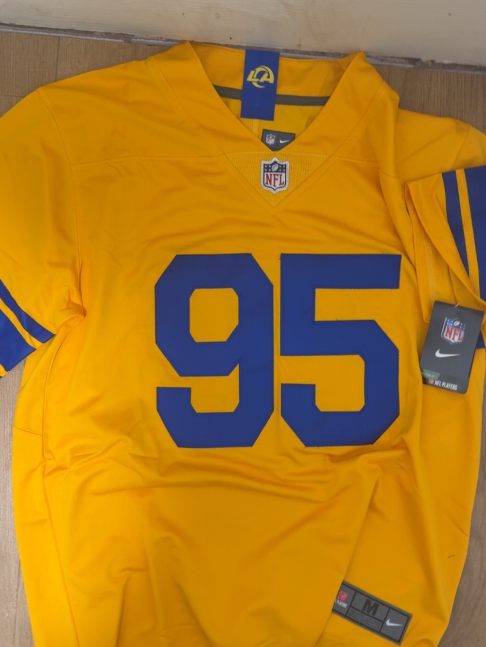 Nike Los Angeles Rams #95 Jersey in Gold and Blue